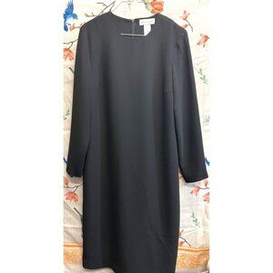 Drapers & Damons Womens Shift Dress Size 6 Black Polyester Lined 3/4 Sleeve